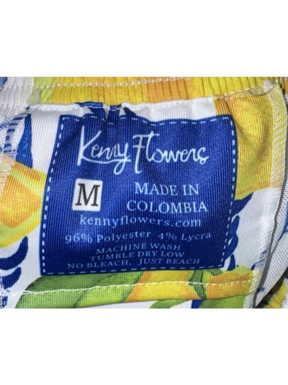 NWT KENNY FLOWERS The Bossitano Lemon Print Lined Breathable Swim Trunks Medium - Picture 4 of 7